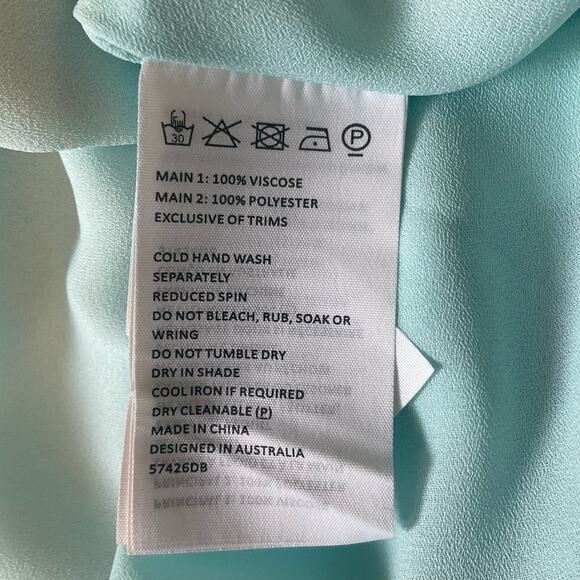 Bardot Satin Backless One Shoulder Slip Dress Evening Gown Blue Size 12 Formal - Picture 9 of 10